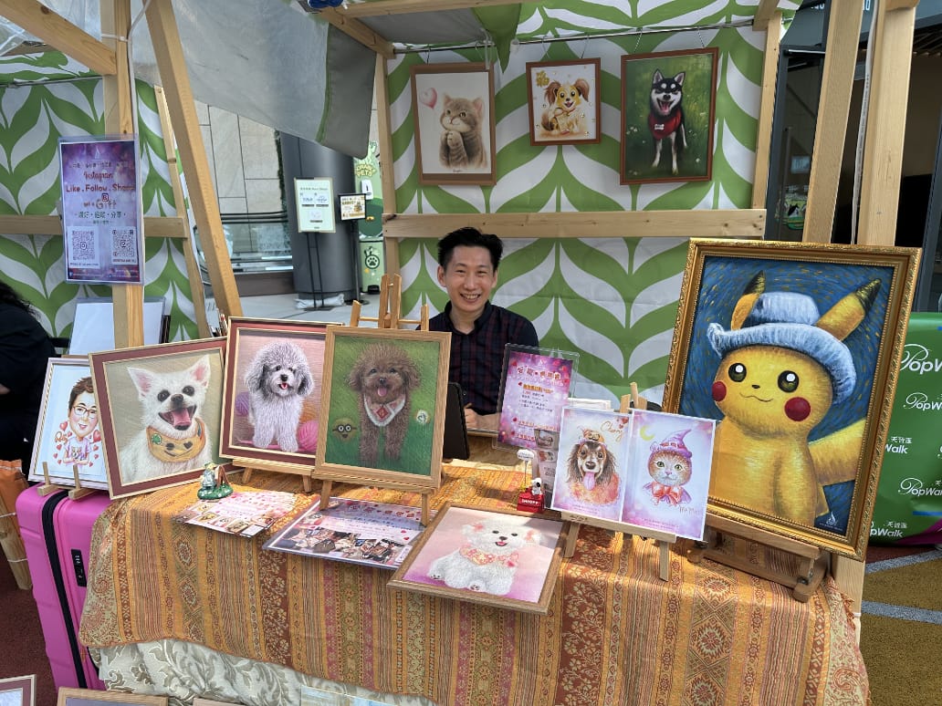Jeremy Wan 温國健 - Art Tutor Hong Kong 香港藝術繪畫導師 - 香港寵物畫、訂製寵物畫 Custom Pet Painting 手作市集、寵物市集 _ Double Art And Music Studio 戶外擺手作市集-愛寵齊齊繪-寵物市集-温國健Jeremy Wan 香港寵物畫、訂製寵物畫 Custom Pet Painting 手作市集、寵物市集